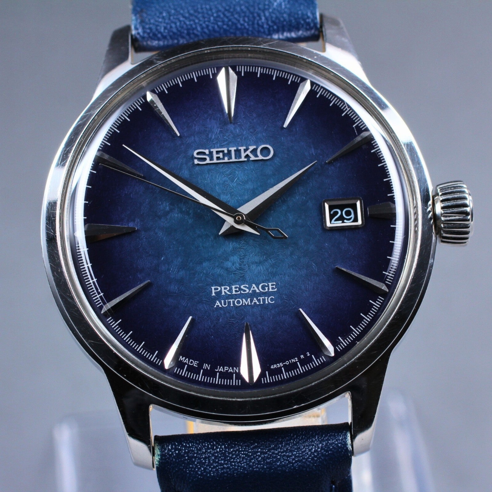Exc+5*Box SEIKO Presage 4R35-02E0 SARY085 Automatic Blue Men's Watch From JAPAN