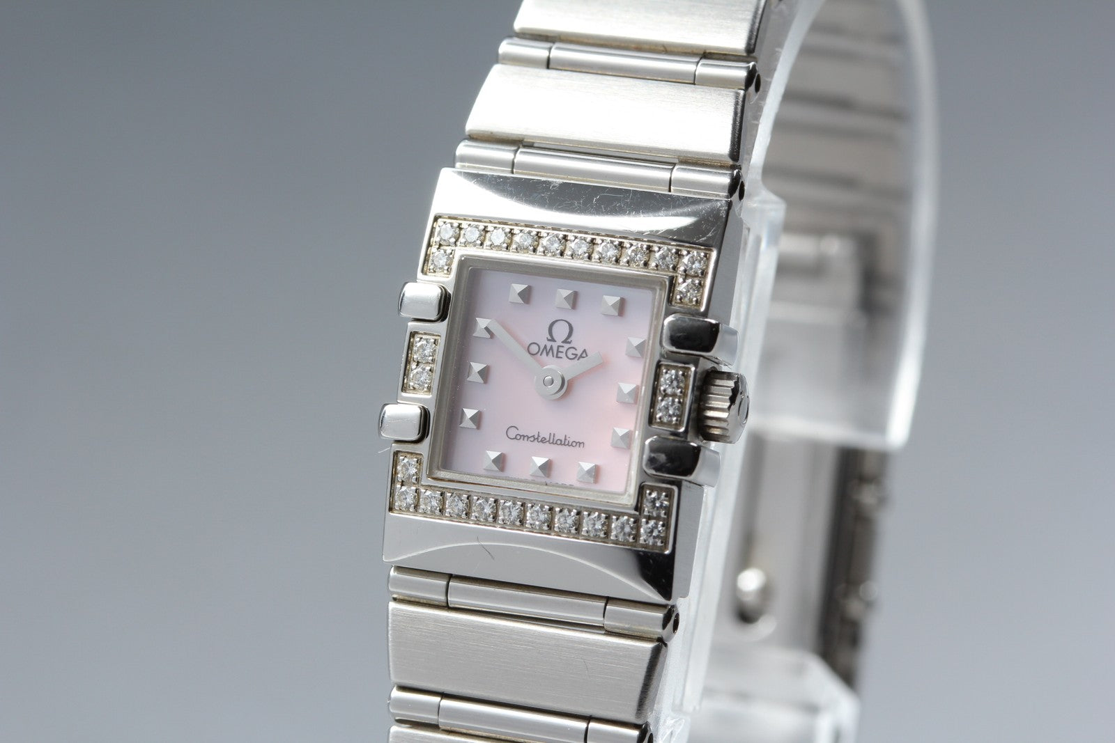 OMEGA Constellation Carre Quadra 1535.73 Cal.1376 Pink 15mm Qz Womens Watch Box