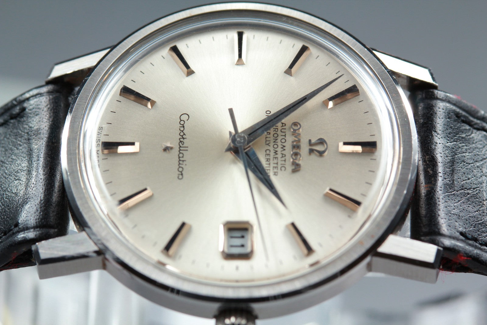 Vintage OMEGA Constellation 168.018 Automatic Silver Men's Watch 35mm JP Exc+5