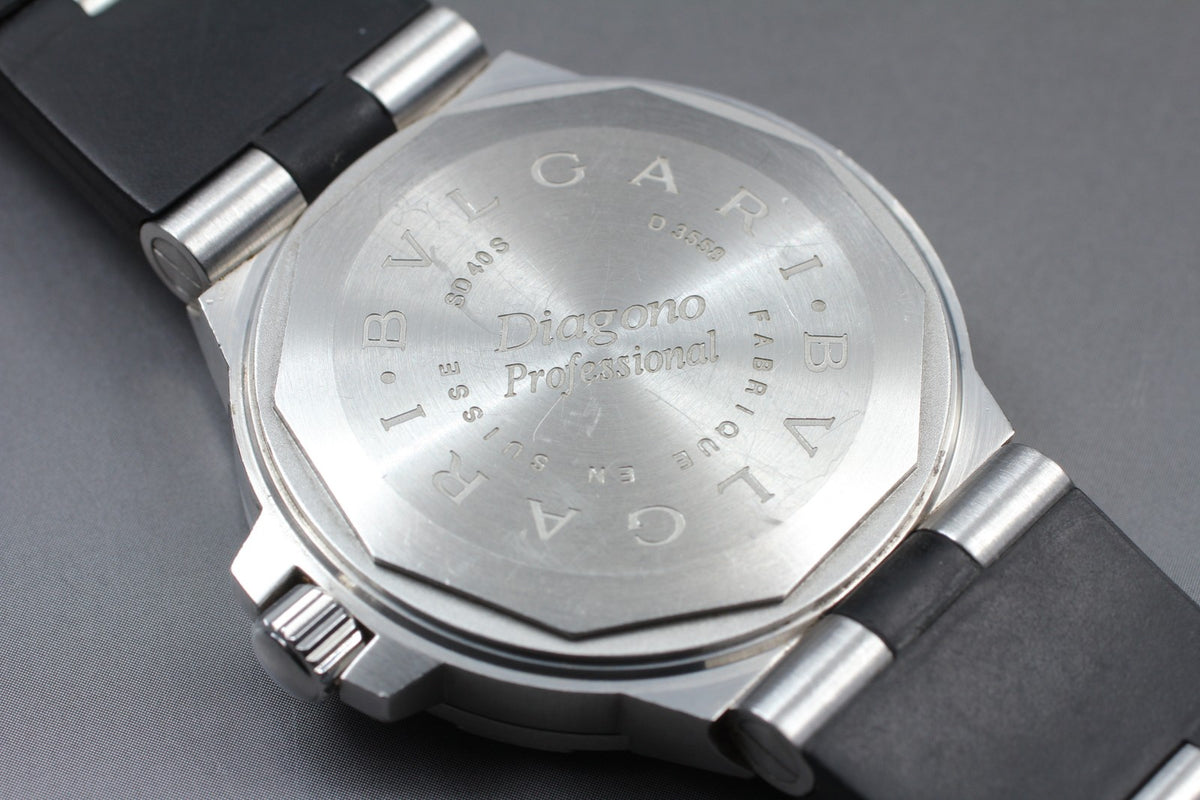 BVLGARI Diagono Scuba SD40S Date black Dial Automatic Men's Watch JAPAN