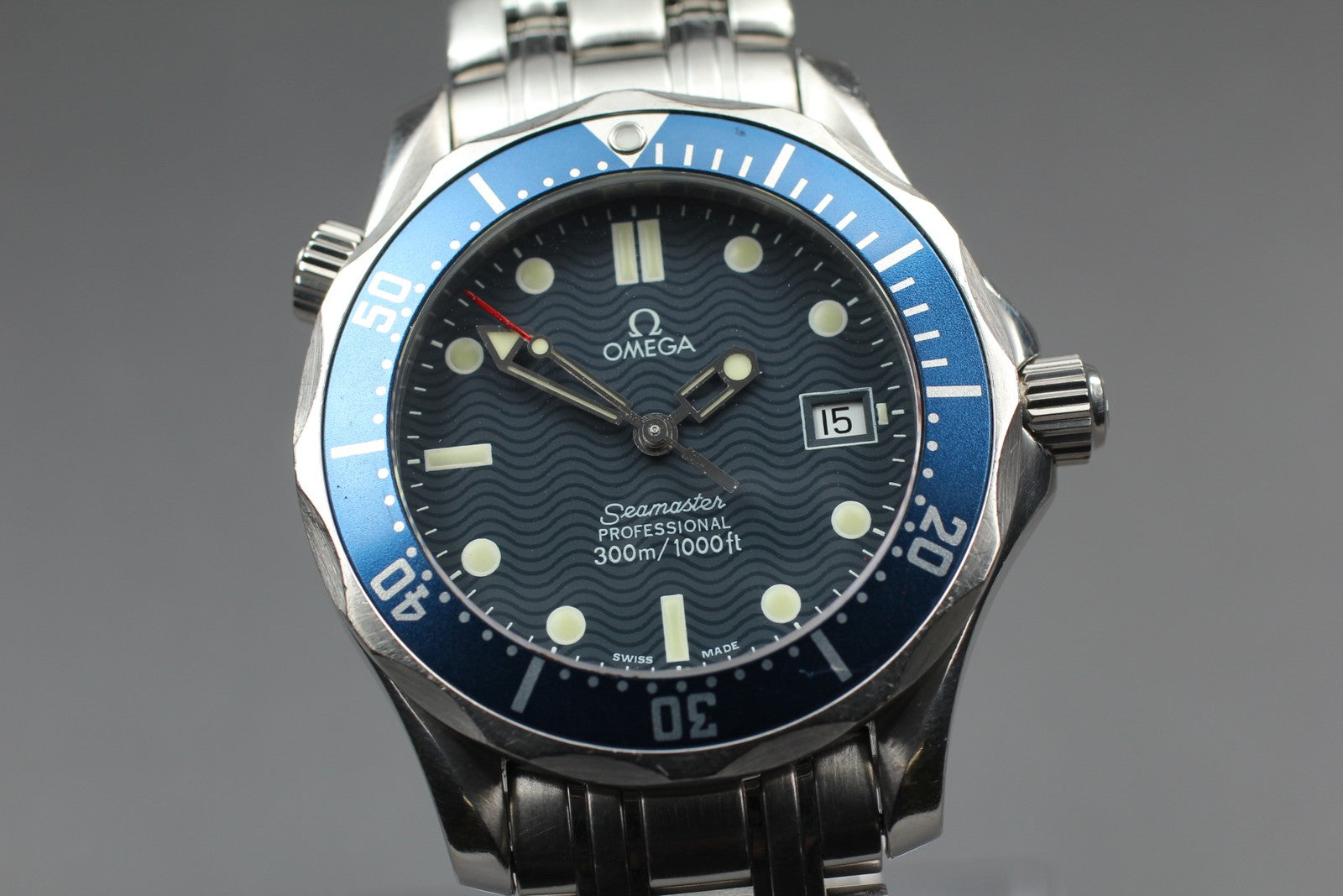 Overhauled [Exc+5 Box] OMEGA Seamaster 2561.80 300M Blue 36mm Men's Watch Quartz