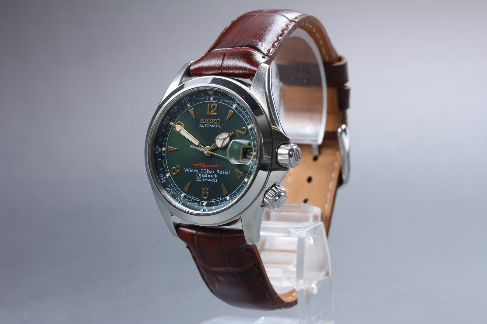 [Exc+5] SEIKO Alpinist 4S15-6000 SCVF009 Green Dial Automatic Men's Watch JAPAN