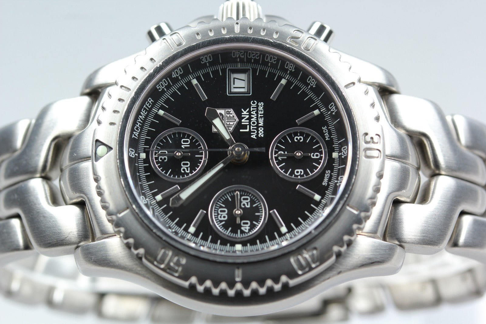 TAG HEUER TAG Heuer Link CT2111 Black Automatic Men's Watch 41mm JAPAN Box