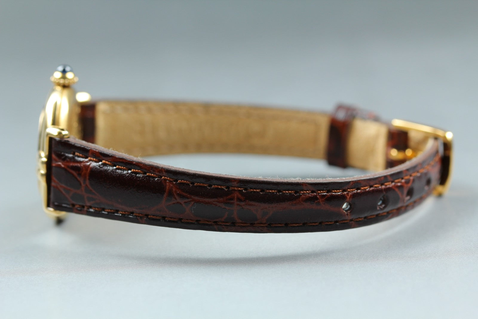 Vintage Cartier Must Colisee Vermeil 590002 Brown Gold Women's Quartz Watch