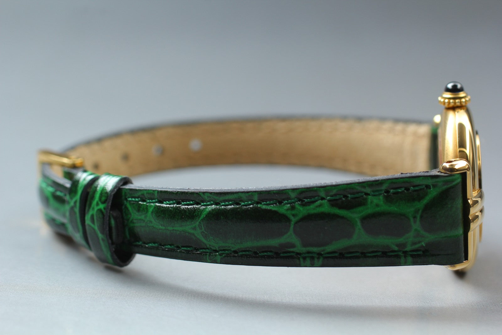 Vintage [Near MINT] Cartier Must Colisee Vermeil 590002 Green Women's Qz Watch