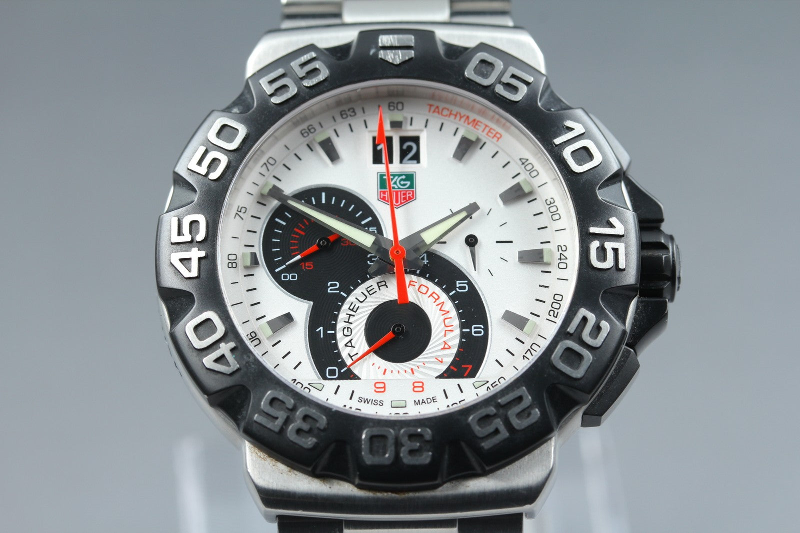 TAG Heuer Formula 1 CAH1011 Quartz Chronograph White Dial Men's Watch 44mm JP