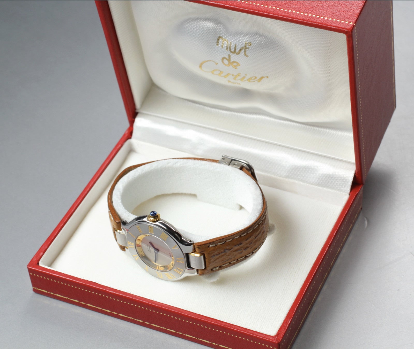 [Near MINT- Box] Cartier Must de Cartier 21 1340 Silver 27mm Women's Qz Watch