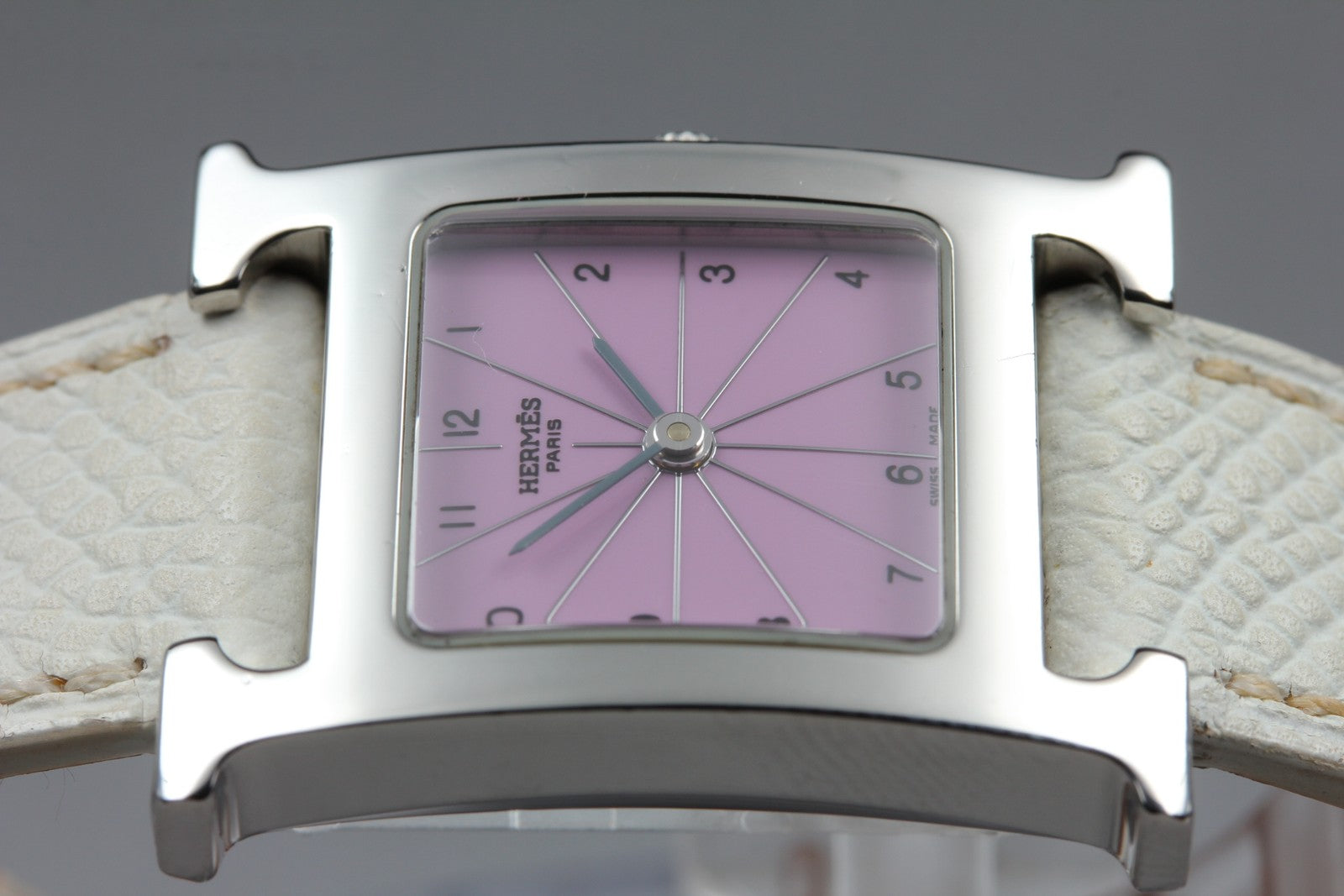HERMES H Watch HH1.210 Silver Pink Dial 21mm Woman's Watch Quartz JAPAN