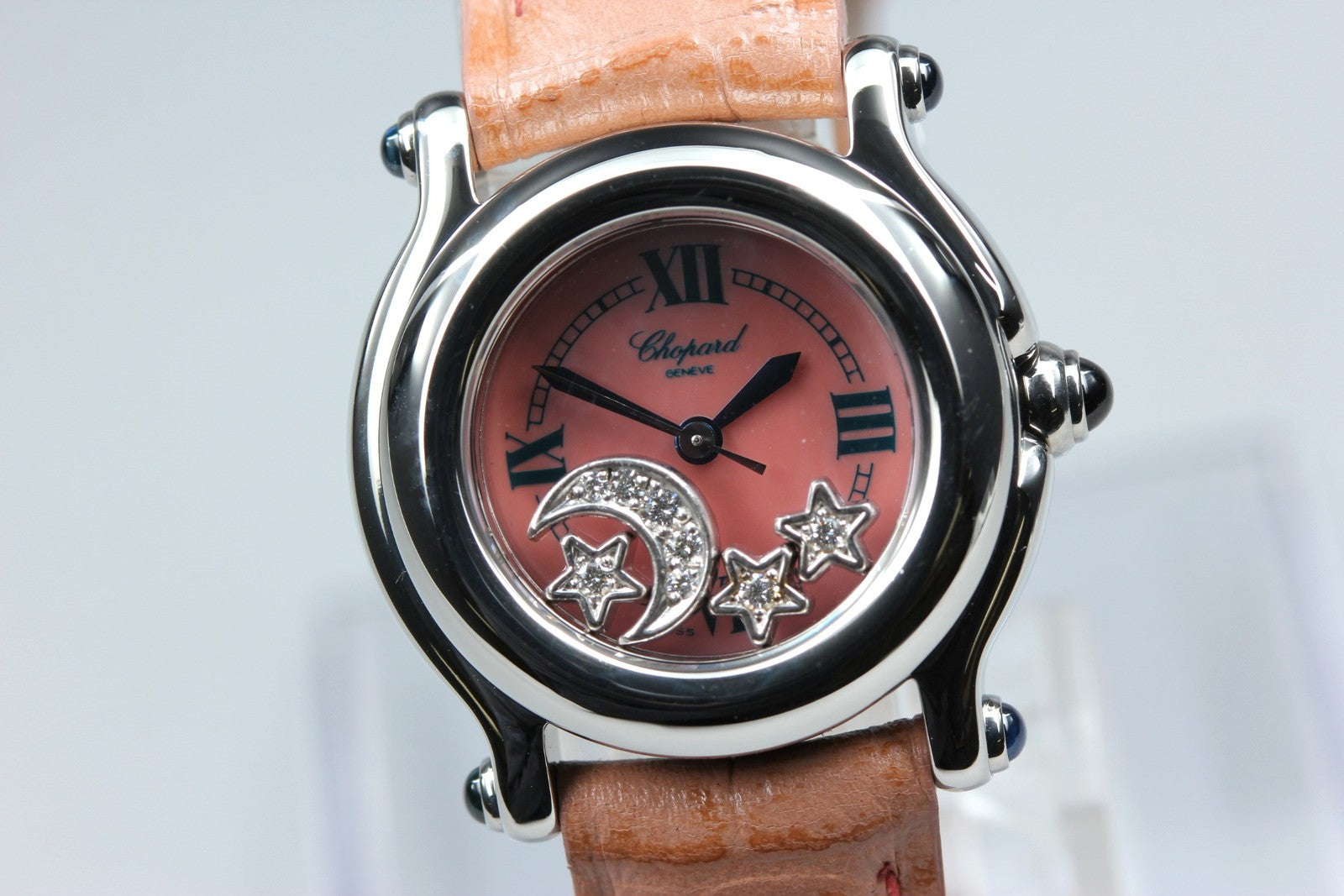 Chopard Happy Sport 27/8245-23 Moon Star Pink Diamond Quartz Women’s Watch [Box]