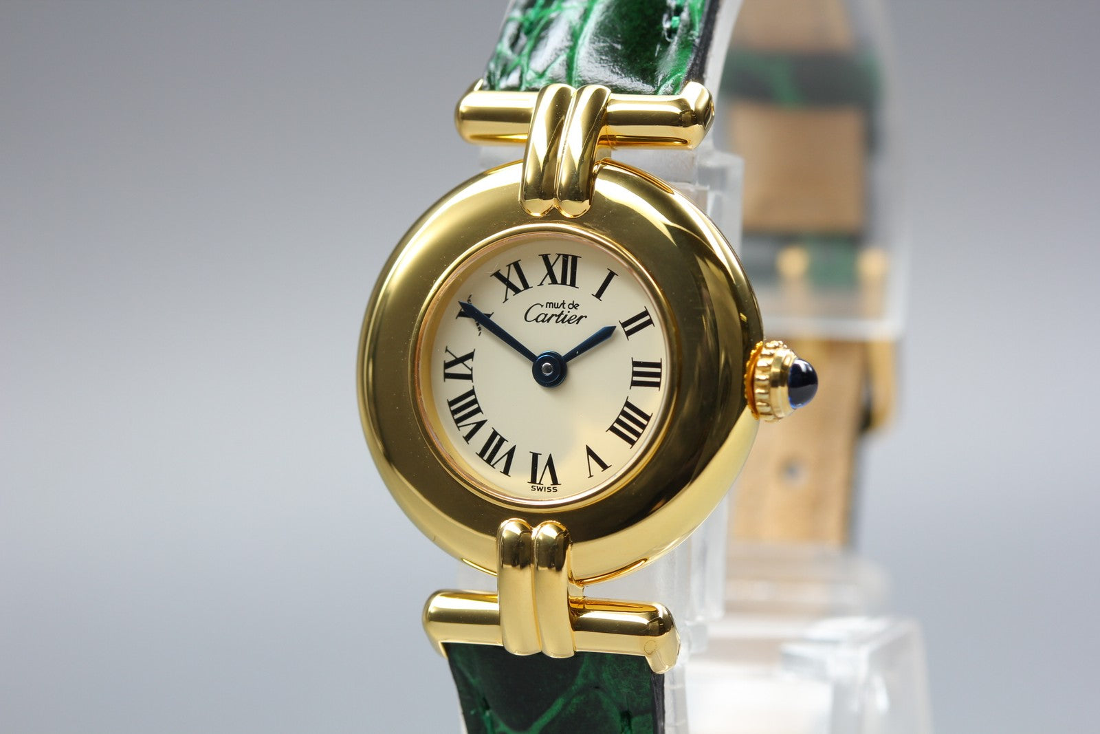 Cartier Must Colisee Vermeil 590002 Green Gold Women's Qz Watch Vintage [Pouch]