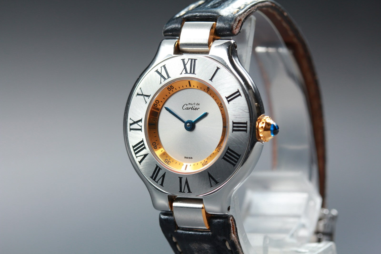 New Batt[Exc+5] Cartier Must De 21 1340 Silver Quartz Women's Watch 27mm JAPAN