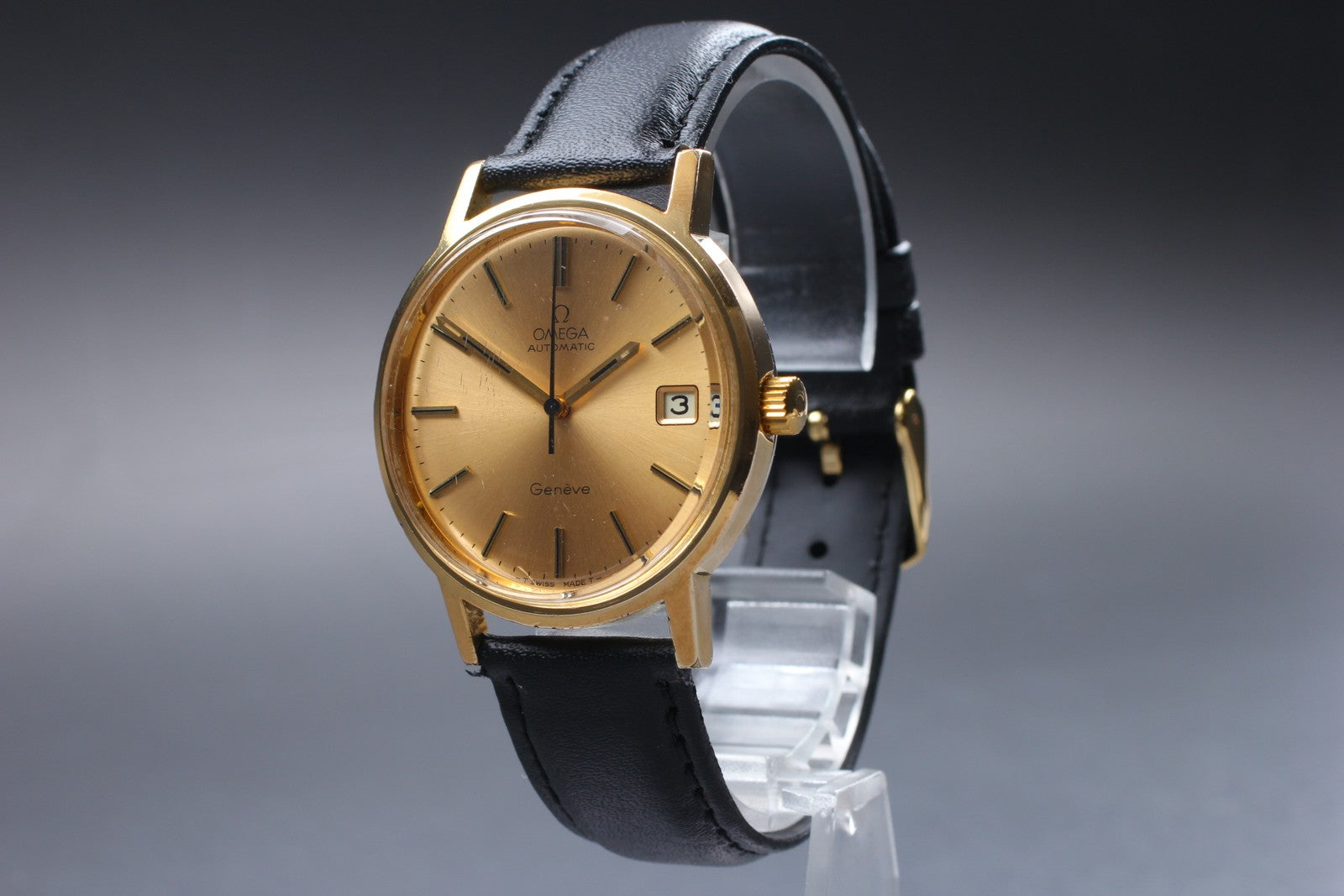 [Exc+5] Omega Geneve 166.0163 Cal.1012 35mm Automatic Date Gold Men's Watch