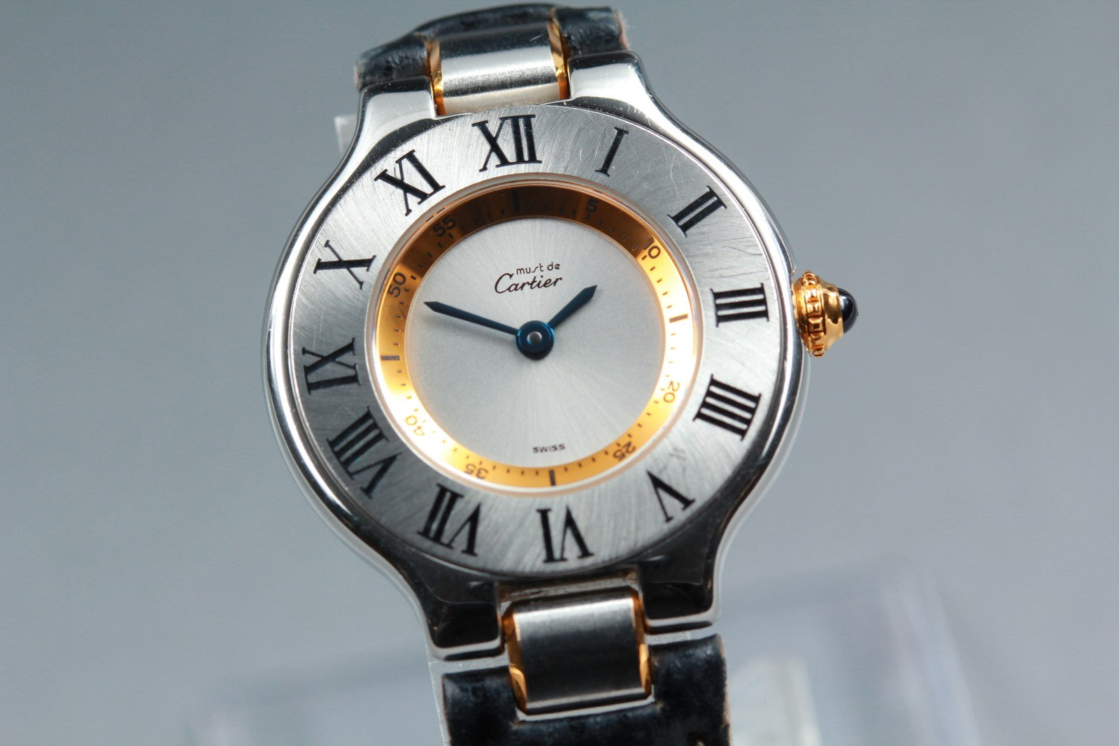 New Batt[Exc+5] Cartier Must De 21 1340 Silver Quartz Women's Watch 27mm JAPAN