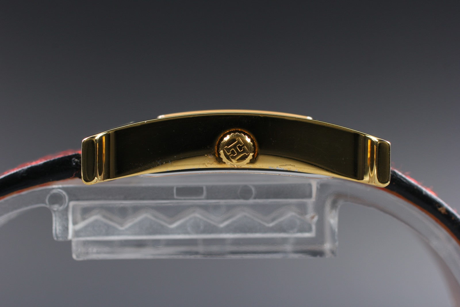 [Exc+5] HERMES H Watch HH1.201 Gold Red "K" 21mm Woman's Watch Quartz From JAPAN