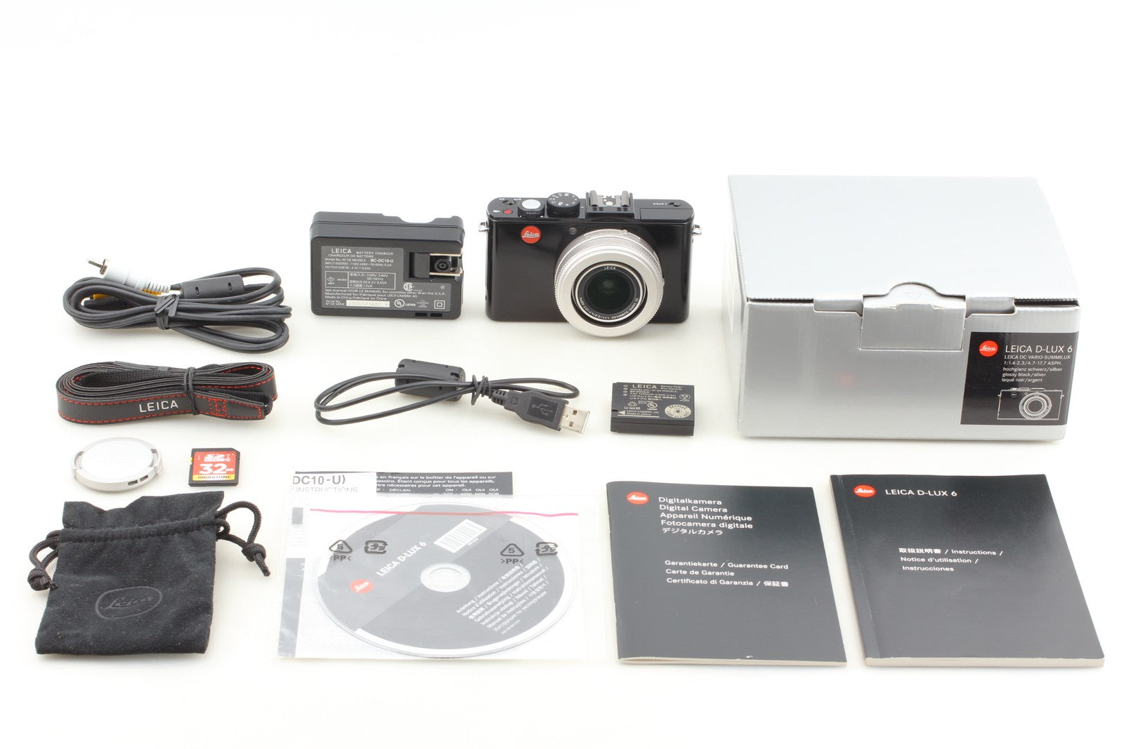 [N MINT w/SD32G] Leica D-LUX 6 18734 10.1 MP Glossy Black Digital Compact Camera