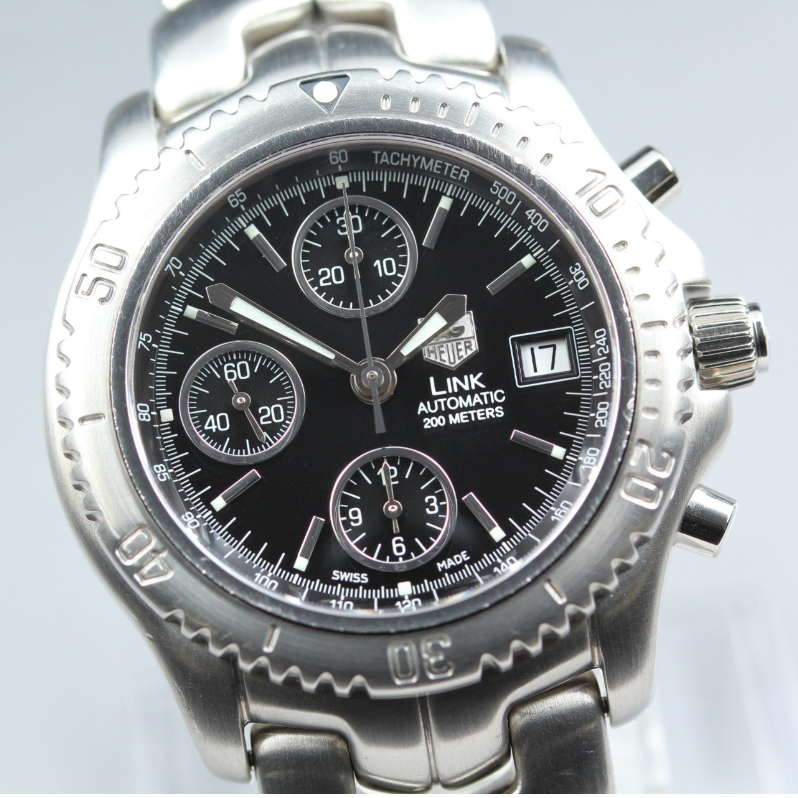 TAG HEUER TAG Heuer Link CT2111 Black Automatic Men's Watch 41mm JAPAN Box