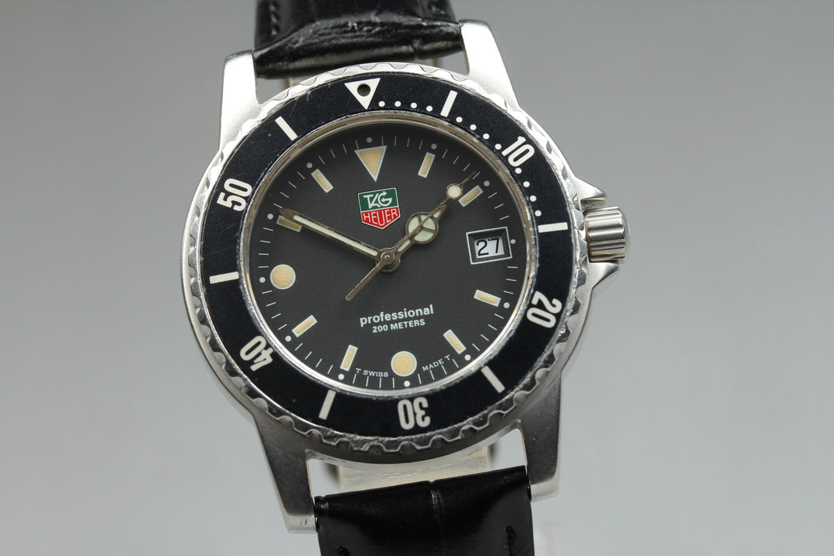 TAG HEUER 1500 Professional WD1210-D0 Quartz Black Dial Men's Watch 36mm JAPAN