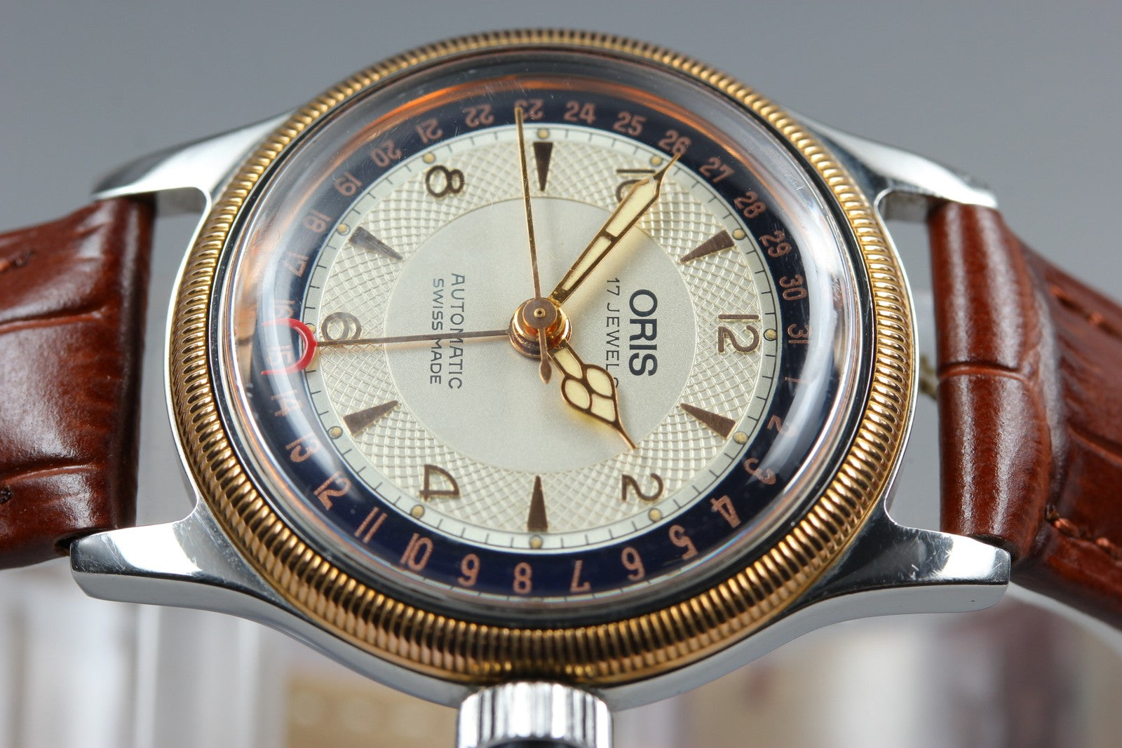 Vintage ORIS Big Crown Pointer Date 7400B Automatic Cream Men's Watch 32mm JAPAN