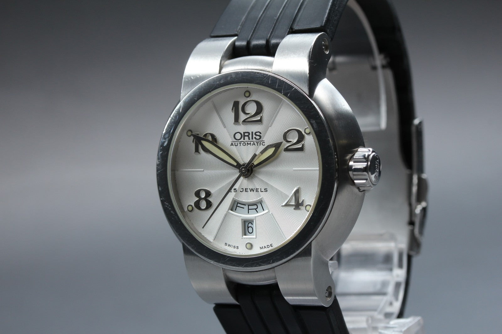 [Exc+5] ORIS TT1 Day Date 7517-41 Automatic 40mm Silver Black Men's Watch JAPAN