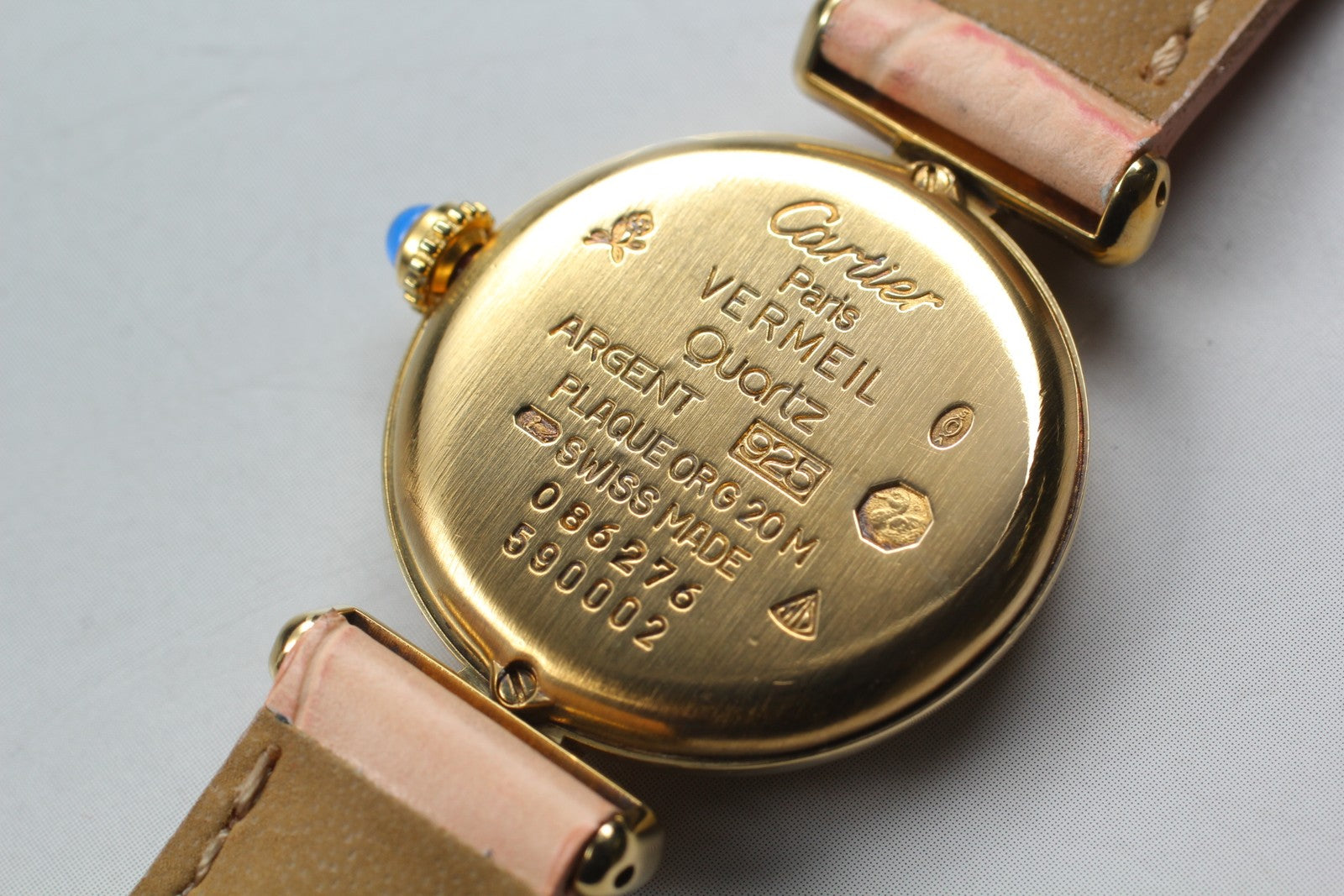 Vintage [Exc+5] Cartier Must Colisee Vermeil 590002 Pink Women's Quartz Watch