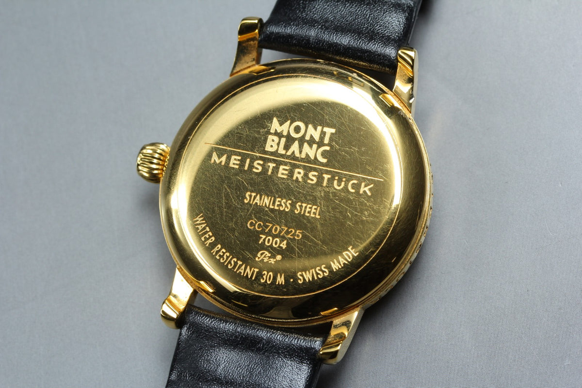 MONTBLANC Meisterstuck 7004 Automat Black Dial Men's Watch 35mm JAPAN Box