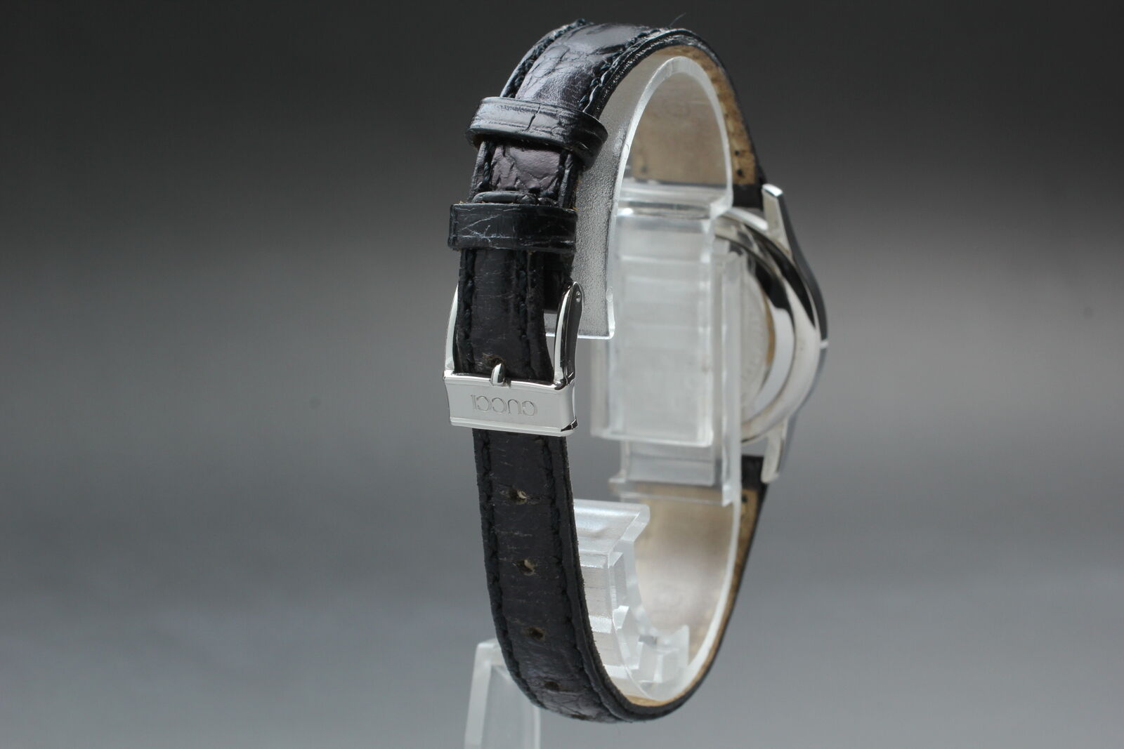 New Battery [Exc+5 Box] Gucci 5500L Silver Women's Quartz Watch Vintage JAPAN