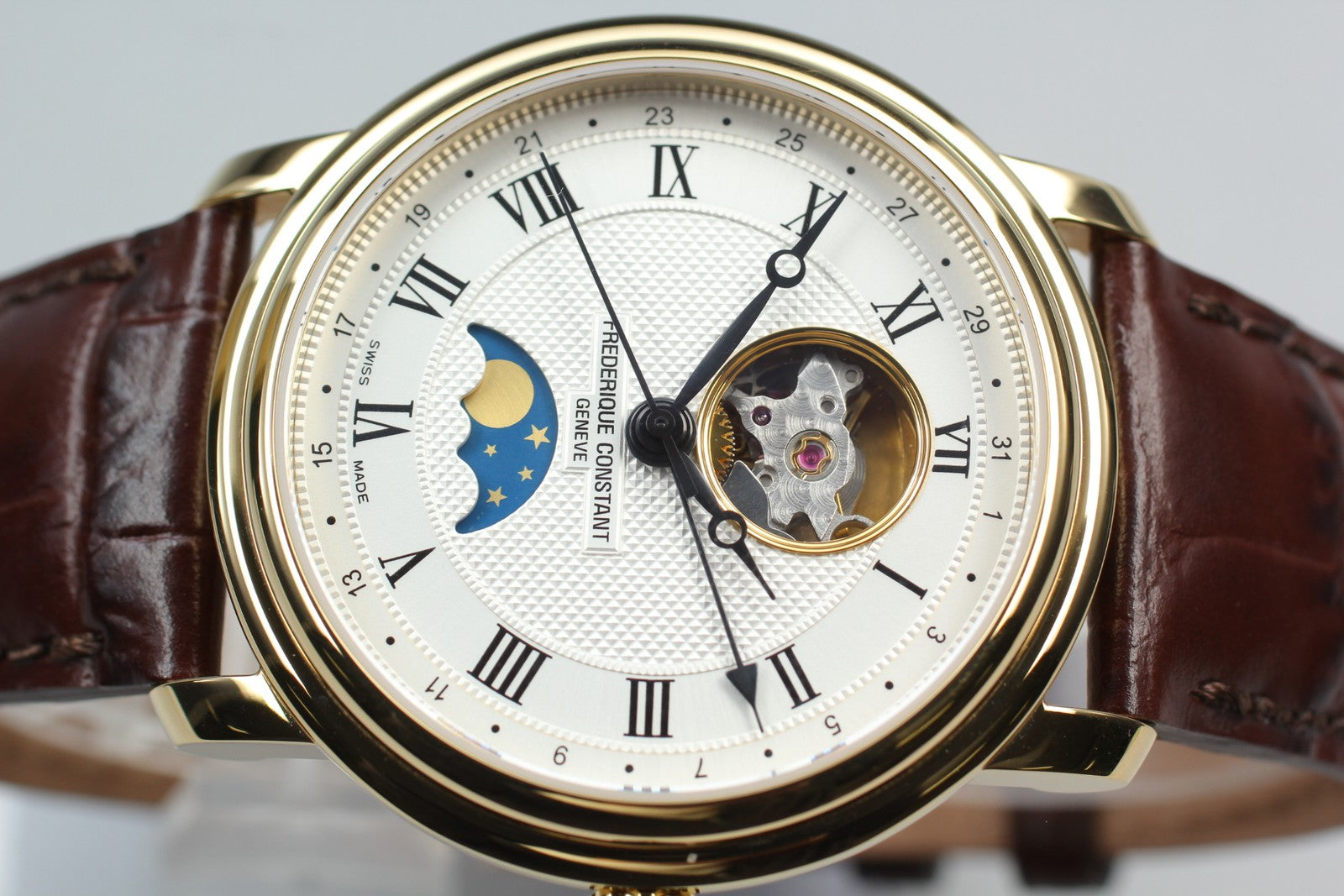 [Near MINT- Box] Frederique Constant FC-330/335X4P4/5/6 Moon Phase AT Mens Watch