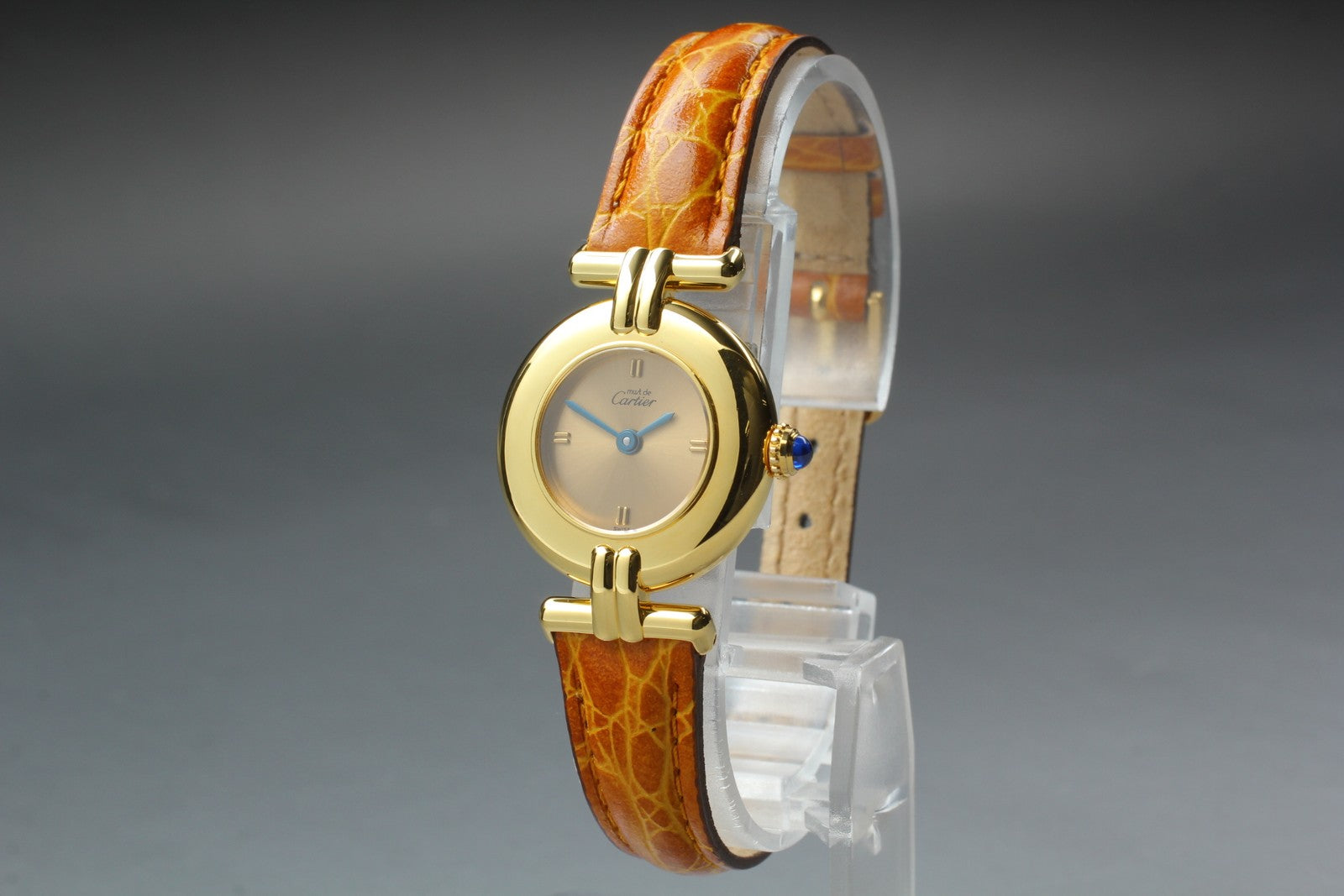 Vintage Cartier Must Colisee Vermeil 590002 Gold Dial Women's Qz Watch [Pouch]