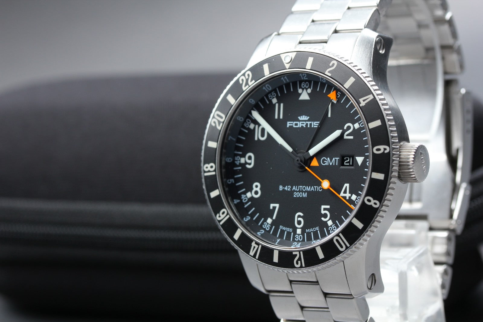 Overhauled FORTIS Cosmo Note 649.10.148.3 Automatic Men's Watch 44mm JAPAN