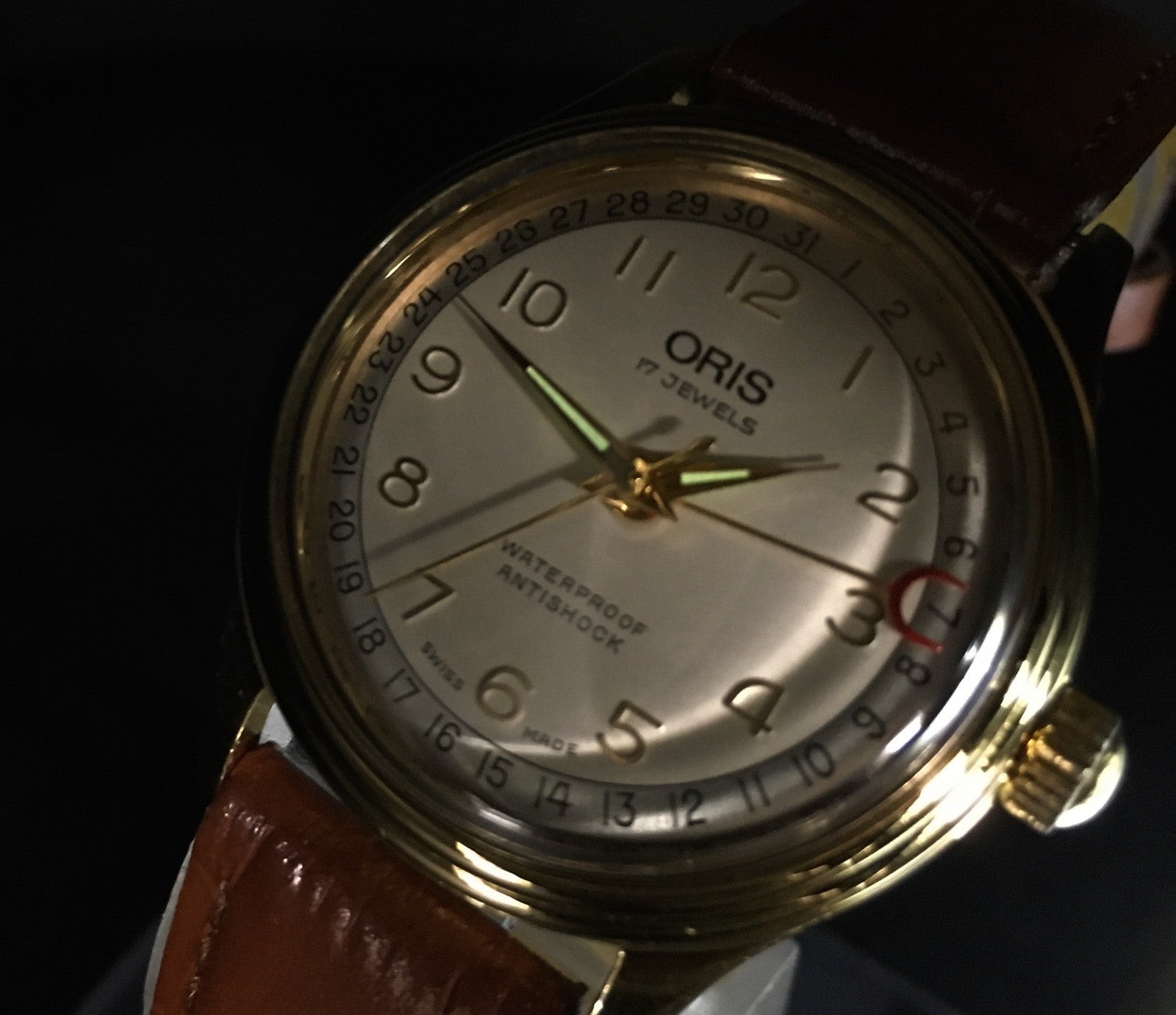 [Exc+5 Box] ORIS Pointer Date 302-7285B Hand Winding Gold Men's Watch From JAPAN