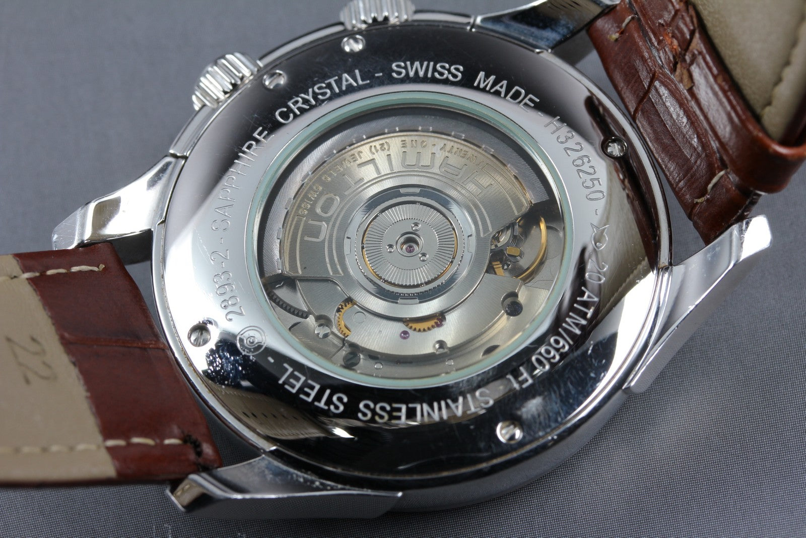 HAMILTON Jazzmaster Traveler H326250 Silver Mens Date Automatic GMT Watch Exc+5