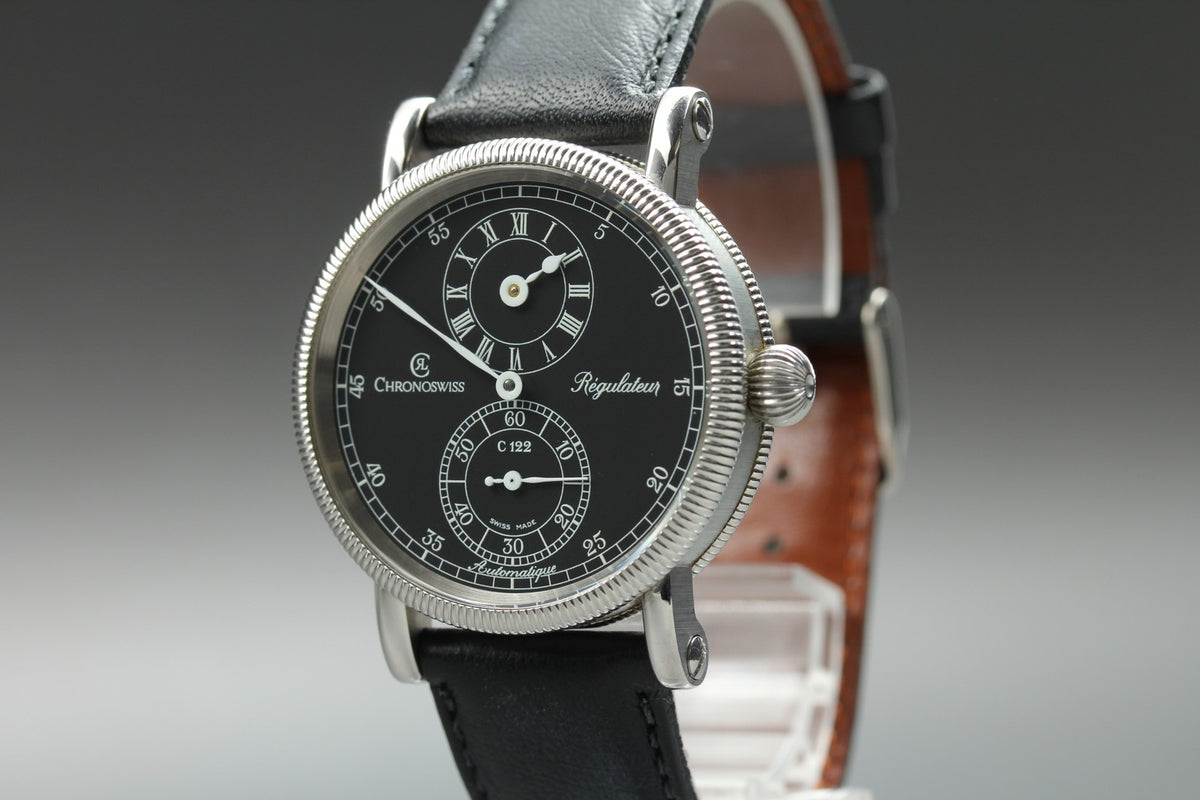 CHRONOSWISS Regulator CH1223 Automatic Black Dial Men's Watch 34mm From JAPAN