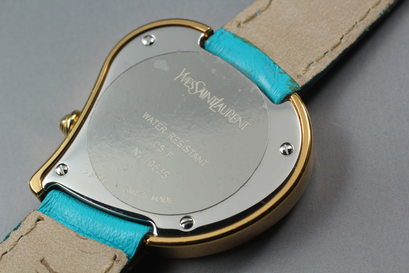 [Exc+5 Box] Yves Saint Laurent Heart Gold Turquoise 30mm Women's Watch Quartz