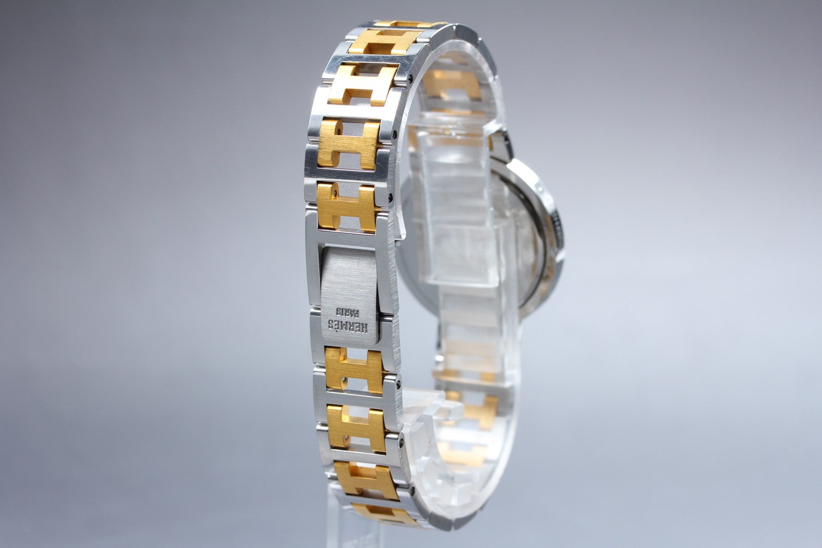 Vintage [Exc+5 Box]  HERMES Clipper White Dial Gold 24mm Woman's Quartz Watch