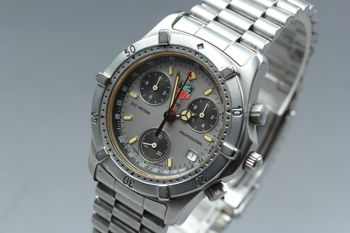 Vintage TAG Heuer 2000 Professional CE1111 Quartz Gray Men's Watch 40mm JAPAN