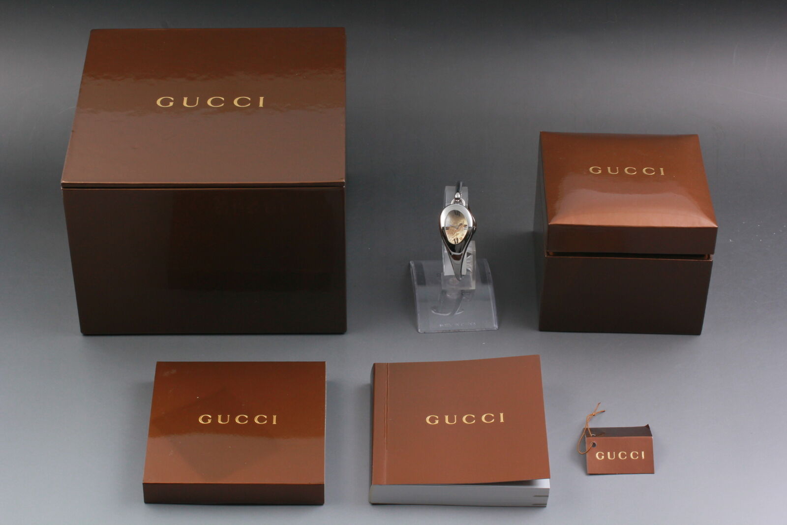 Vintage [Exc+5 Box ] Gucci 103 Horsebit Floral Silver Woman's Quartz Watch JAPAN