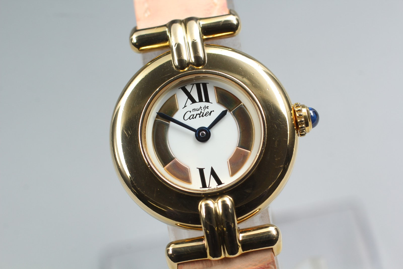 Vintage [Exc+5] Cartier Must Colisee Vermeil 590002 Pink Women's Quartz Watch