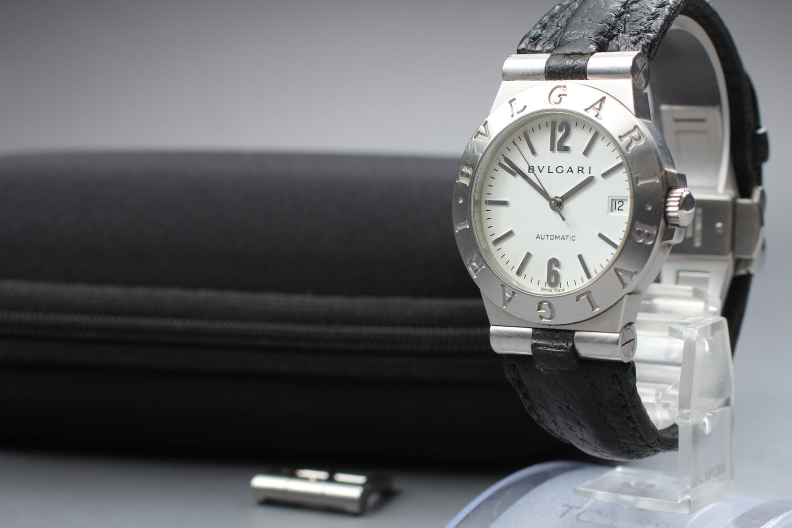 Exc+5* BVLGARI Diagono Sports LCV35S White Dial Automatic Men's Watch 36mm JAPAN