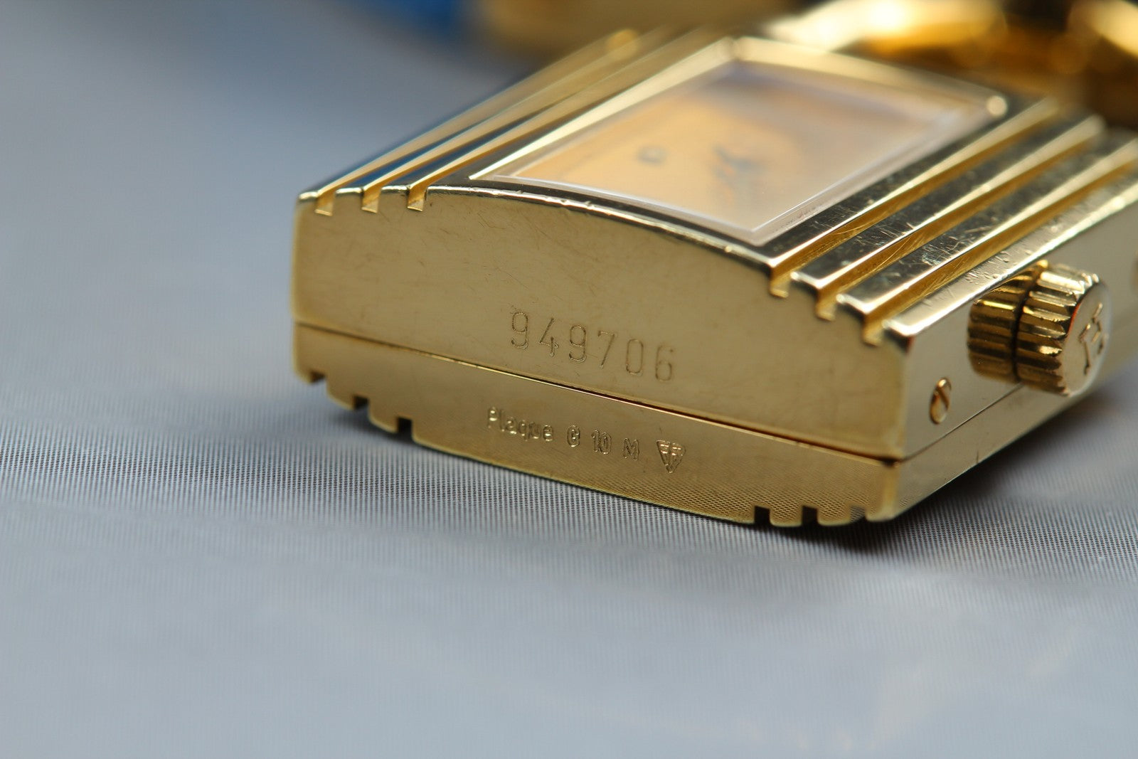 Vintage HERMES Kelly Watch Gold Blue Leather "A" Woman's Quartz Watch [Box]