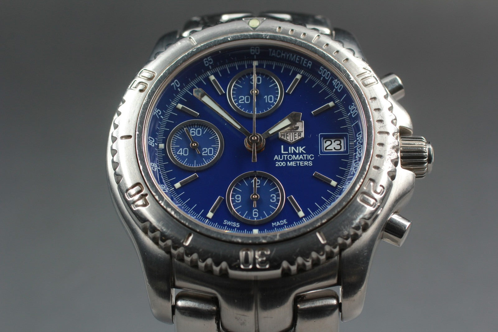 TAG Heuer Professional CT2110 Chronograph Blue Automat Men's Watch 41mm JAPAN