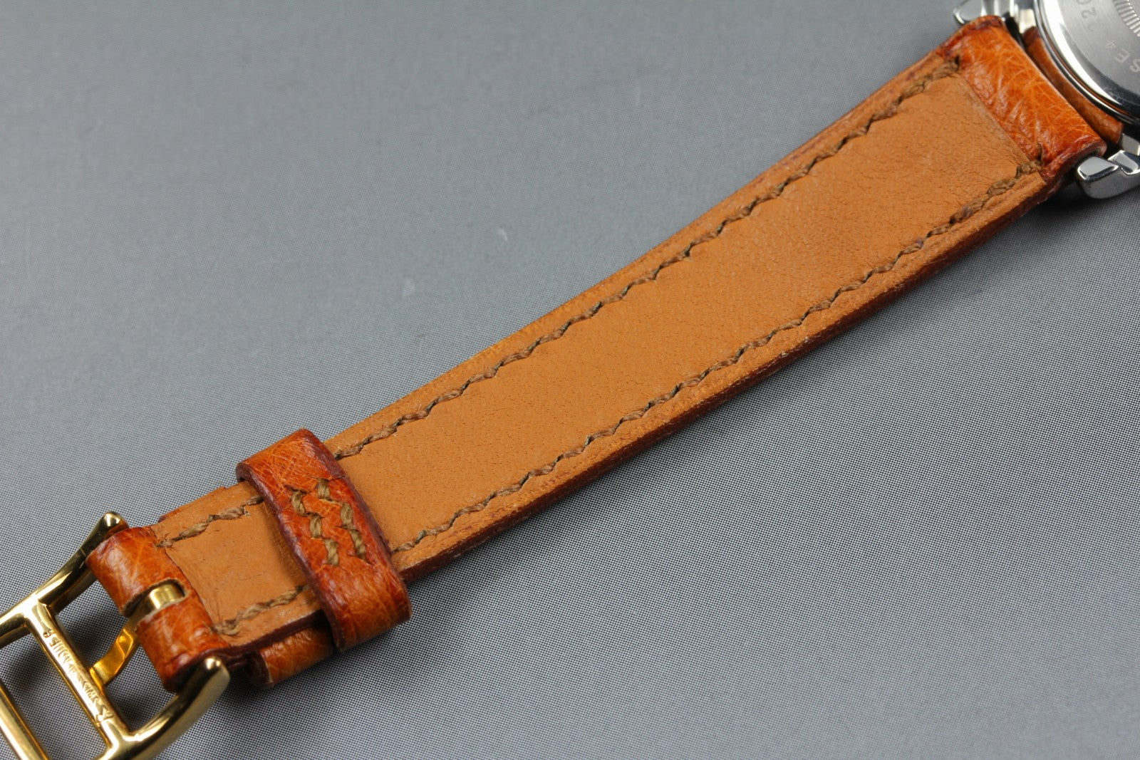 Vintage HERMES Sellier SE4.220 Gold Brown "Z" 24mm Woman's Quartz Watch