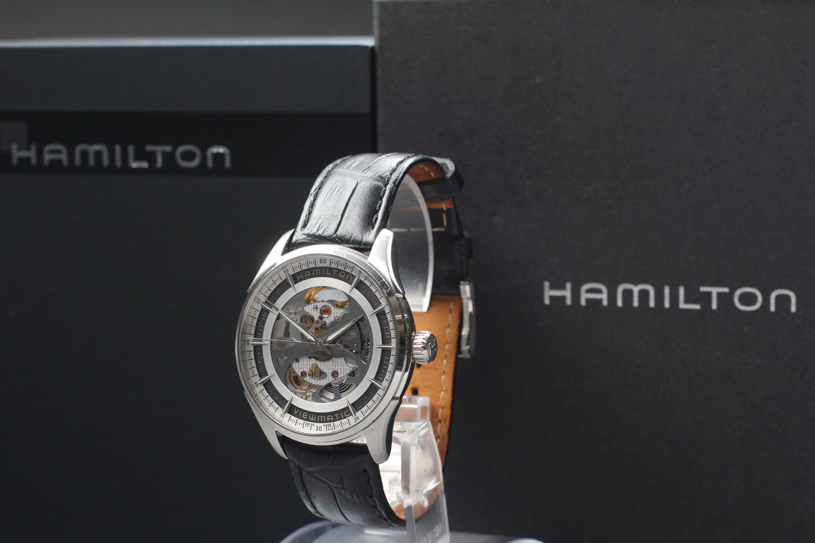 [Exc+5 Box] Hamilton Jazzmaster Viewmatic H425550 Automatic Skeleton Men’s Watch