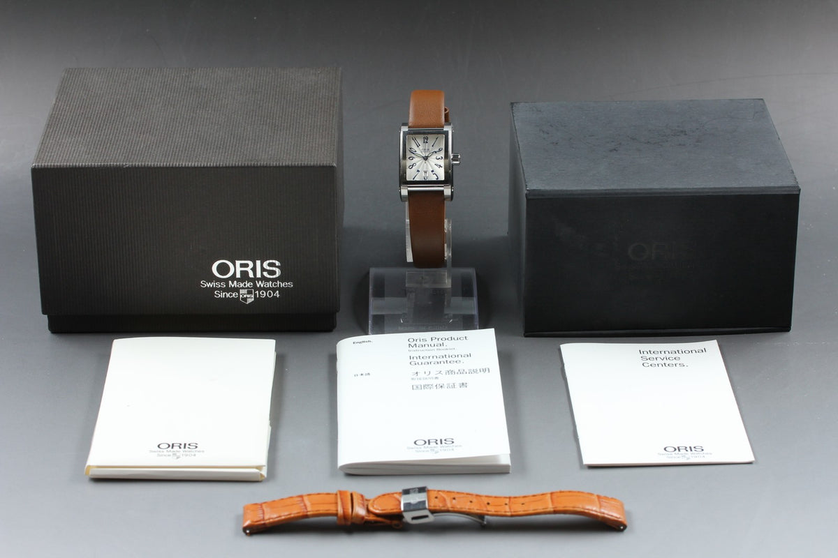 [Exc+4 Box] ORIS Rectangular Date 7526 White Brown 23mm Automatic Men's Watch