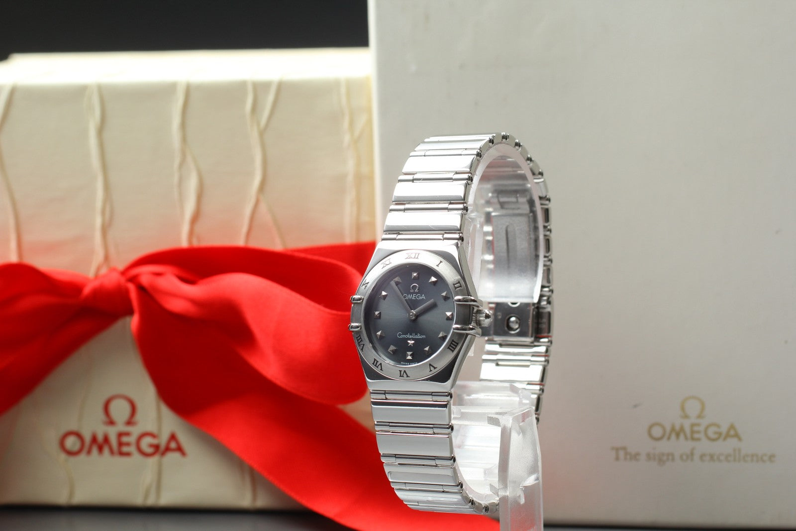 OMEGA Constellation My Choice 1571.51 Quartz Gray Ladies Watch 25mm JAPAN Box