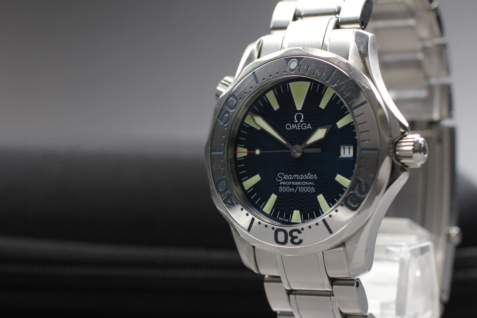 [Exc+5] OMEGA Seamaster 300M 2263.80 Blue Dial Quartz 36mm Men's Watch JAPAN