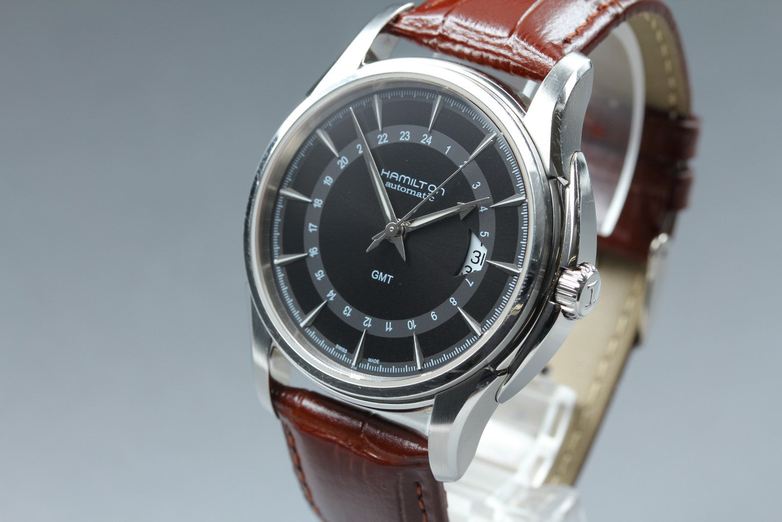 Hamilton Jazzmaster Traveler GMT Automatic Black Dial Men's Watch 42mm JAPAN