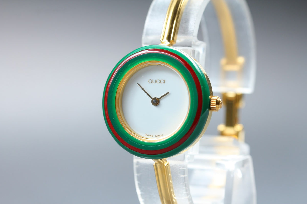 New Batt Gucci Change Bezel 11/12.2 12Color Women's White Quartz Watch JAPAN Box