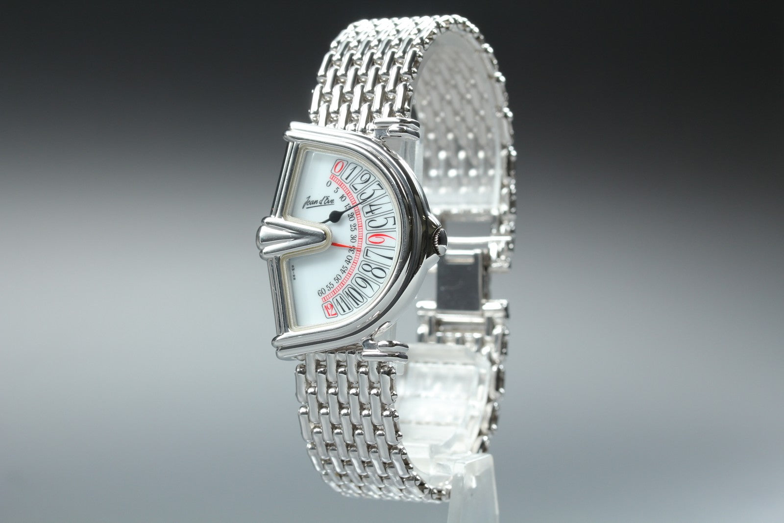 Vintage Jean d'eve Sectora 28mm White Dial Silver Bracelet Unisex Quartz Watch