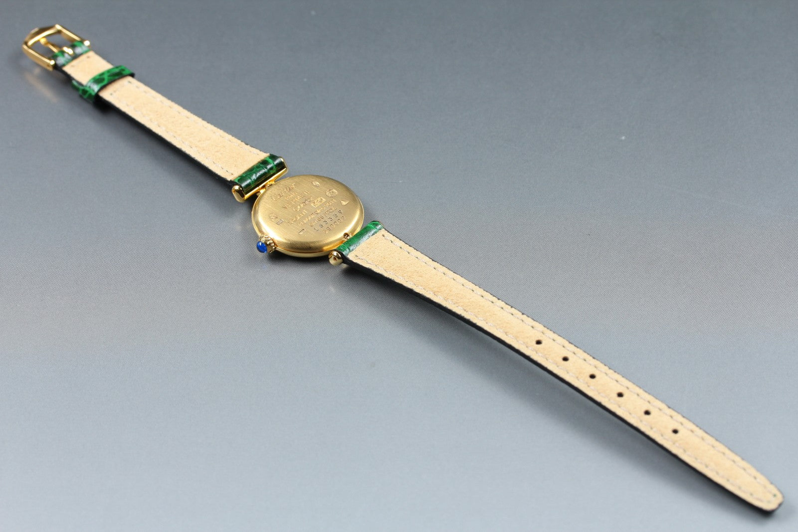Vintage Cartier Must Colisee Vermeil 590002 Green Gold Women's Qz Watch [Box]