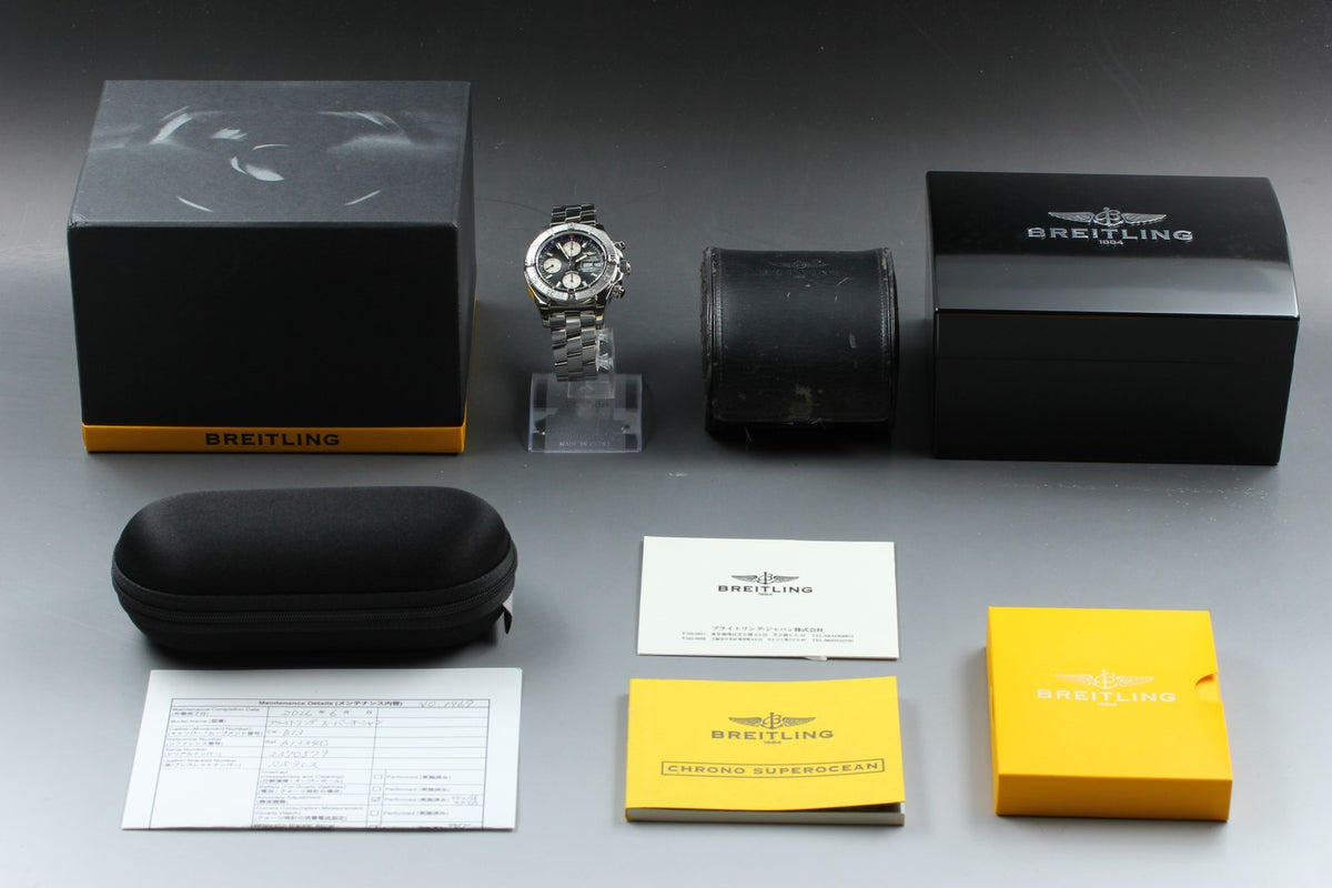 [Polished] BREITLING Superocean Chronograph A13340 Black 41mm AT Men's Watch Box